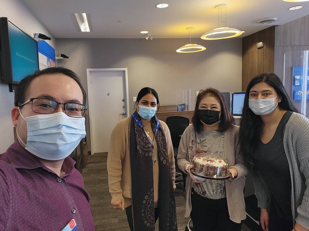 Welcoming new team member to the branch!