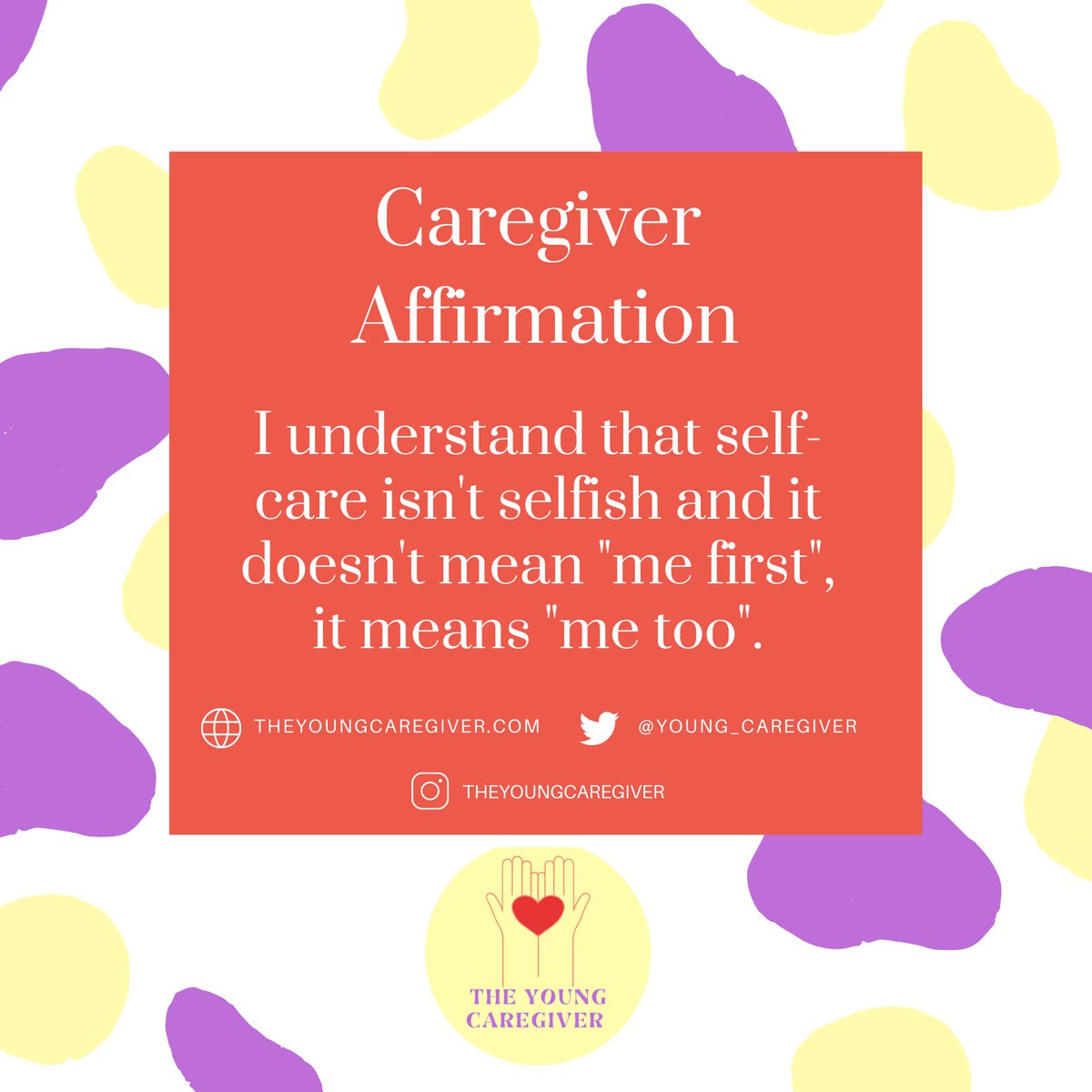 Our lives had been turned upside and I needed to include self care into my routine. My Dad understood it was my honor to take care of them but I needed breaks no matter how small. What's your self care activity? #theyoungcaregiver #caregiveraffirmations #selflove #selfcare