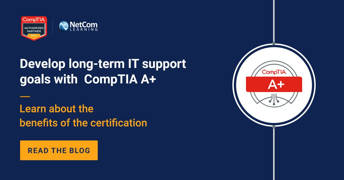 NetComLearning's tweet photo. CompTIA A+ is a beginner-level globally recognized certification. Find the Top 4 reasons why your team must go for the #CompTIA A+ training. Read the blog: https://t.co/it8WKmFUhp
#CompTIATraining #CompTIACertification #NetworkEngineer #NetComLearning #LifeLongLearning https://t.co/S3xYjagqBJ