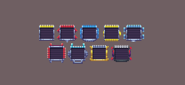 TheYawningFox's tweet photo. I finally rewrote a little more. Now for the passive modules you will be getting in the game. They are split into categories and I wanted them to look distinct. Especially to those who are color blind. #cybersheep https://t.co/K93kfYUTls