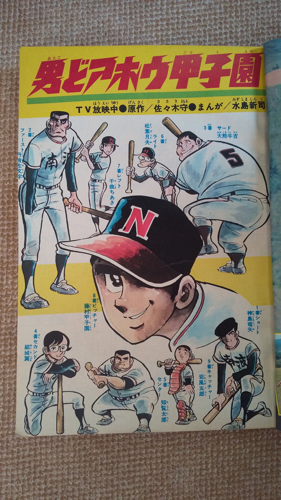 少年サンデー1970年8号　新連載『男どアホウ甲子園』水島新司