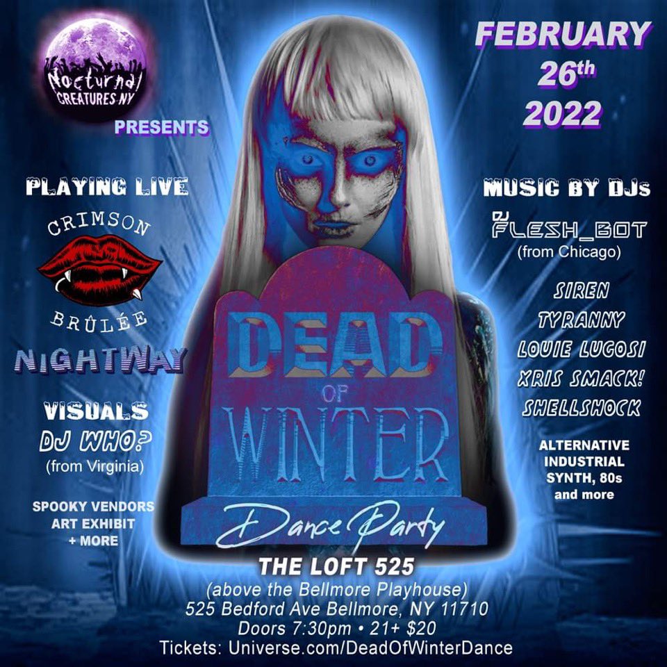 Join me as I lend my voice to <a href="/NocCreaturesNY/">NocturnalCreaturesNY</a> ‘s Dead of Winter! It’s wonderful to have the chance to MC for this amazing event after 2 years! Use code VAMPIRESS for $5 off entry! I hope to see you there.