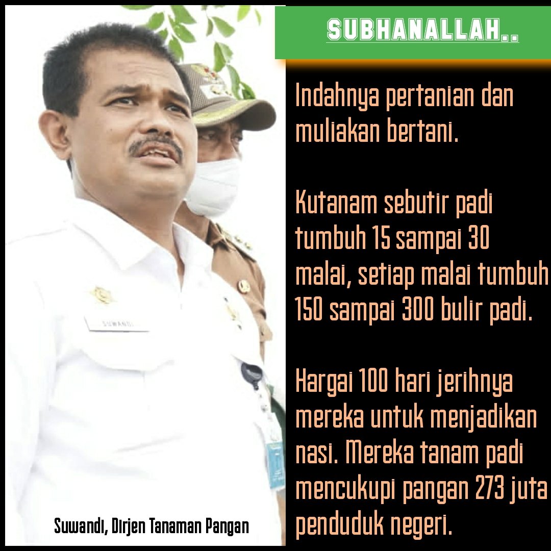 swandi33's tweet photo. Edisi kata bijak (8/2/2022). Memuliakan keindahan dan keberkahana pertanian https://t.co/7dnA1vV2wS