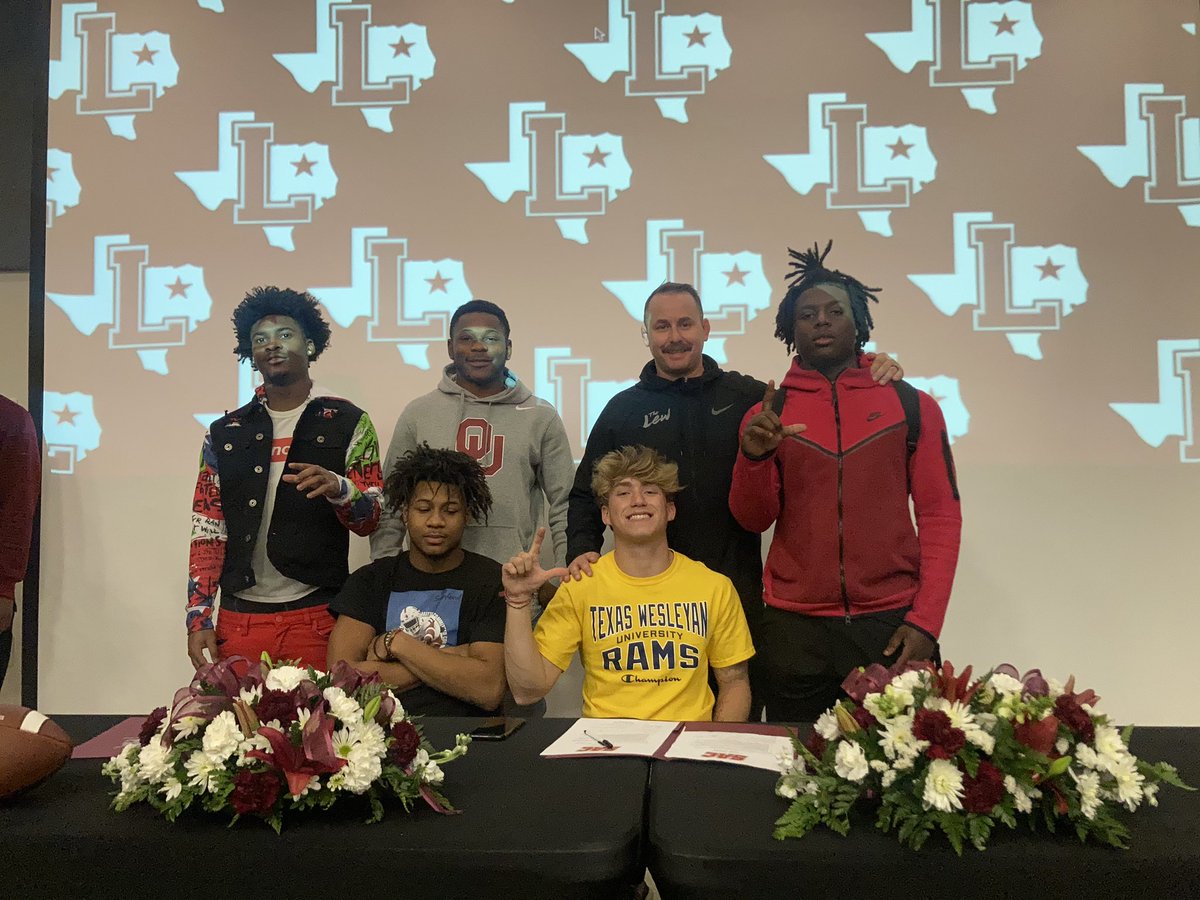 CoachMcLa's tweet photo. Really proud of our guys @bill2raw @ColeIrick15 @Martin2Tahj signing today. Can’t say enough how much I enjoyed coaching Billy &amp; Cole, they are everything a team could want in a Linebacker &amp; are going to be a huge challenge to replace. Go be great in Ft Worth! https://t.co/da0zVAM7RJ
