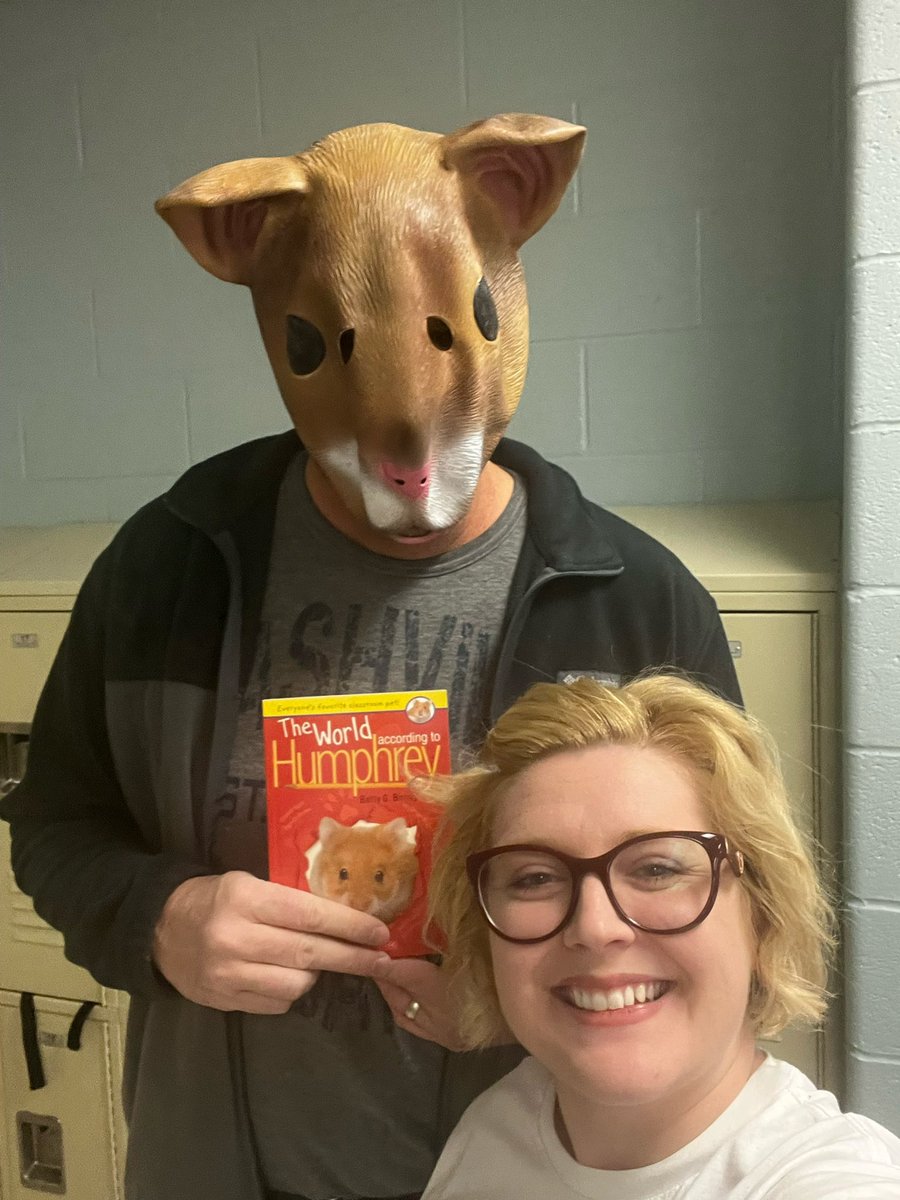 TaraCoker0's tweet photo. This guy never misses a good opportunity to dress up, and today he delivered books for our WHOLE school to ready one book together. It's a book I've enjoyed for years, and I'm glad we get to share it with our @PGEcubs https://t.co/W02FFvNJnO