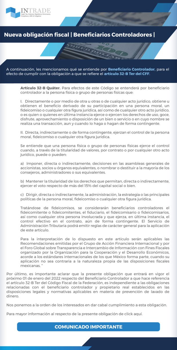 INTRADE Legal, Tax, Customs Advisors & AML tweet media