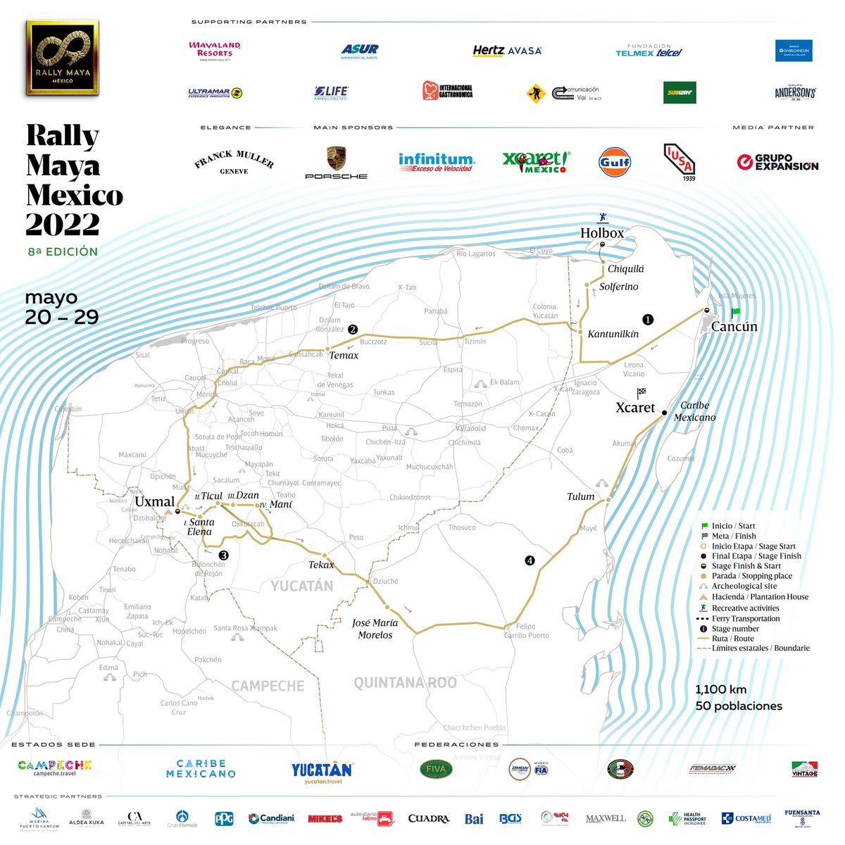 RallyMayaMexico's tweet photo. Esta es la ruta del #RallyMayaMexico2022 https://t.co/HoKMmxXypc