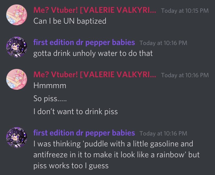 ValerValkyrie's tweet photo. Just your normal Monday night with @CipherNovella and I 

#Vtuber #ENVtuber #ValerMeme https://t.co/o6zNpT5Y6l