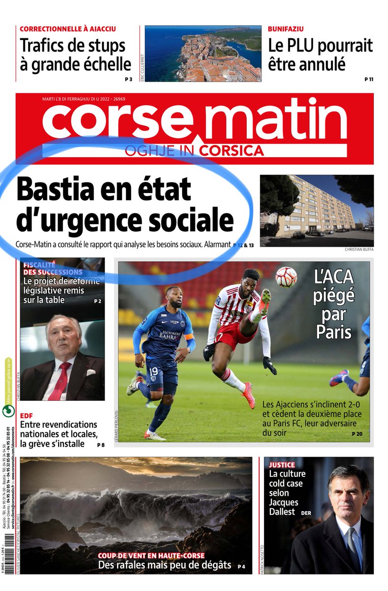 Triste constat du ⁦<a href="/Corse_Matin/">Corse-Matin</a>⁩.
Des quartiers populaires qui se paupérisent, un centre ville qui vieillit, des écoles qui se vident, mais aussi une pression fiscale et un endettement inédits et toujours pas de projet structurant à l’horizon… le réveil va être brutal !