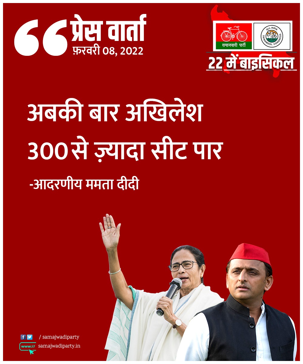samajwadiparty's tweet photo. "दीदी" ने दिया संदेश
  यूपी में आ रहे हैं अखिलेश।

#UttarPradeshElections https://t.co/QhqLwuVlxW