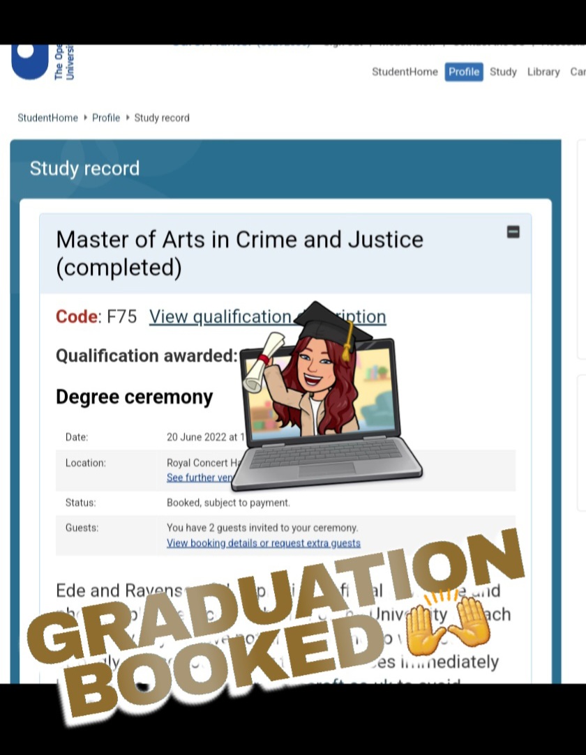 Hunter83Carol's tweet photo. @OUScotland Graduation booked 🙌
So excited to celebrate this! Very proud to get to this, especially with having #FASD & being told at a young age I wouldnt achieve anything academically! Thank you to everyone who believed in me, it means the world ❤ #fasdmakesmeme https://t.co/2IfUuV4gpu