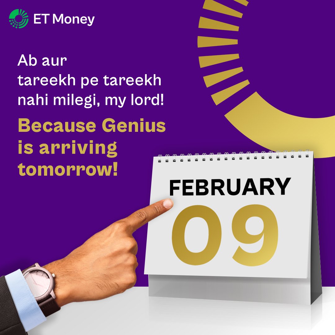 ETMONEY's tweet photo. Ladies & Gents, Boys & Girls, the wait is almost over. ET Money Genius is arriving tomorrow. And to celebrate, we will have special prices for a week! Stay tuned to know more.
#ETMoney #Genius #geniuslife #finance #intelligentinvestor #staytuned https://t.co/h5UlO9oXob