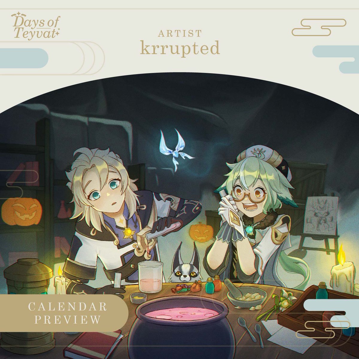 daysofteyvat's tweet photo. Our October Illustration featuring Albedo and Sucrose! Art by @krrupted ~ #GenshinImpact https://t.co/qMu4jAry0p