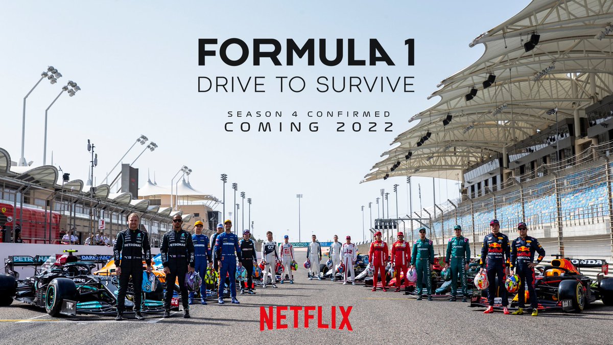 F1 #DriveToSurvive, 4. Sezonuyla 10 Mart'ta geliyormuş. Netflix'teki en beğendiğim yapımlardan 👍