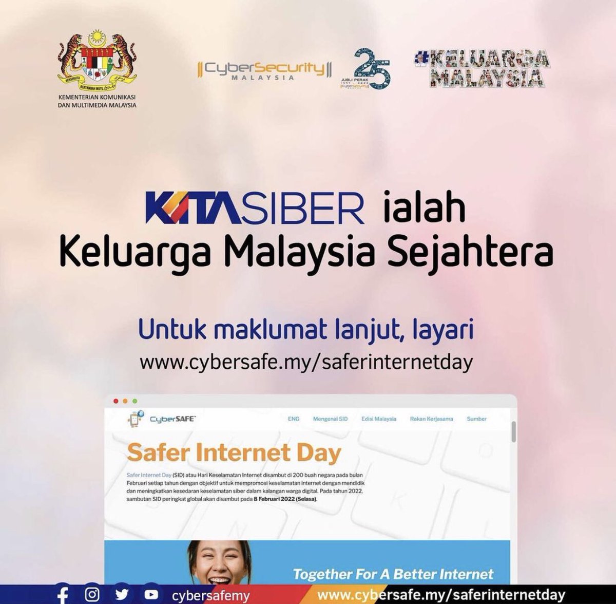 komunikasi_gov's tweet photo. Layari laman ๐https://t.co/OfuCqinQir untuk menjadi rakan kerjasama sambutan
#KITASiber #KeluargaMalaysia #CyberSAFE https://t.co/yWqTu5JAX5