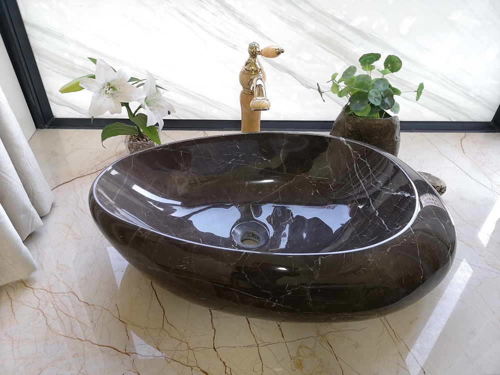 cafe marble in oval / egg shape design marble basin 
countertop vessel sinks
#cafemarble
#vesselsink
#bathroombasin
#homedecor