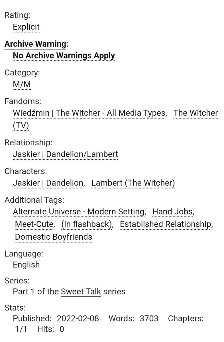 contranyms's tweet image. My fic for the Spoil prompt for @WtchrBowsNArrws!!
Rating: E
Pairing: #Lambskier / #Bombard
Word count: 3.7k
#WitcherValentines #BowsandArrows