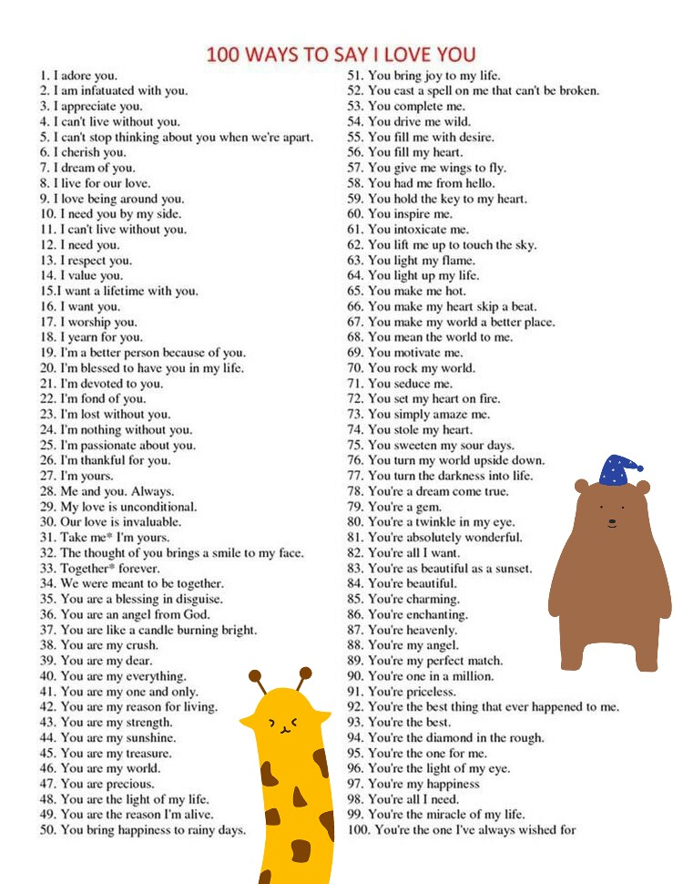 100 Ways to say I LOVE YOU...

MAHMYGZ FEBIBIG