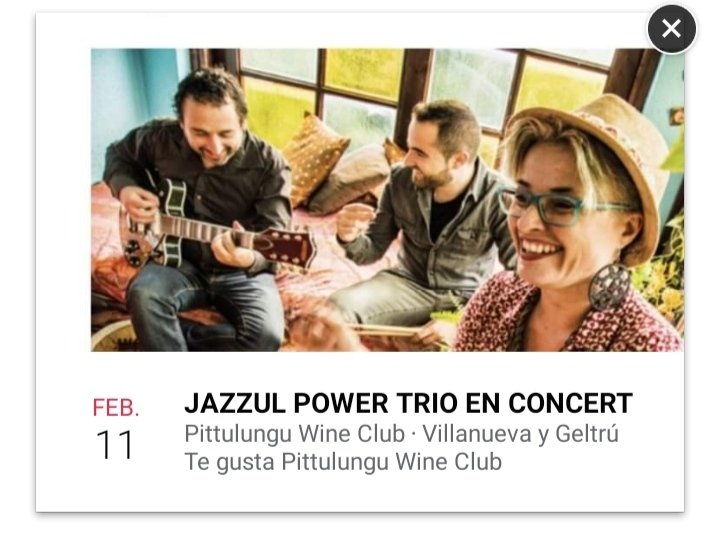 Jazzulmusic's tweet photo. 💥 This Friday 11 de Febrer JAZZUL POWER TRIO 🎧🥁🎸 @pittulunguwineclub 23h 
♥️🎙️🍷🍾🍱‼️ #vilanovailageltrú https://t.co/URCoQgltRC