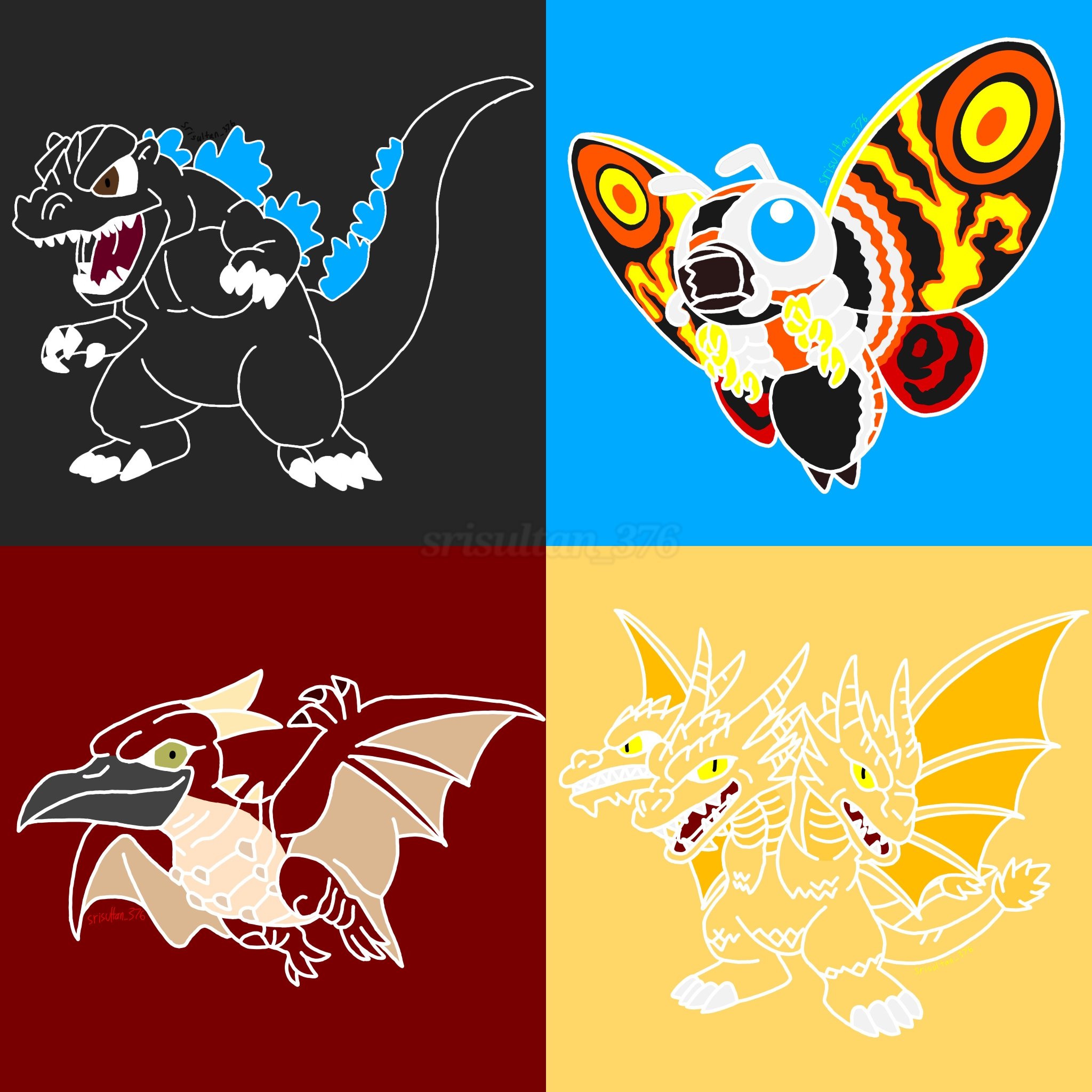Srisultan All The 4 Chibi Kaiju From Godzillabattleline Default Wallpaper Godzilla Mothra Rodan Kingghidorah ゴジラ モスラ ラドン キングギドラ Gojira Mosura Radon Gidora Fanart Kaiju Chibi T Co Ya22lmyk8k Twitter