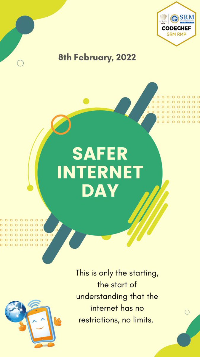 CodeChefSrmRmp's tweet photo. Remember to find the balance between being careful online and embracing the opportunities that the digital platform presents!😄

#SaferInternetDay #CodeChefSRMRMP https://t.co/OddgqBGkkD