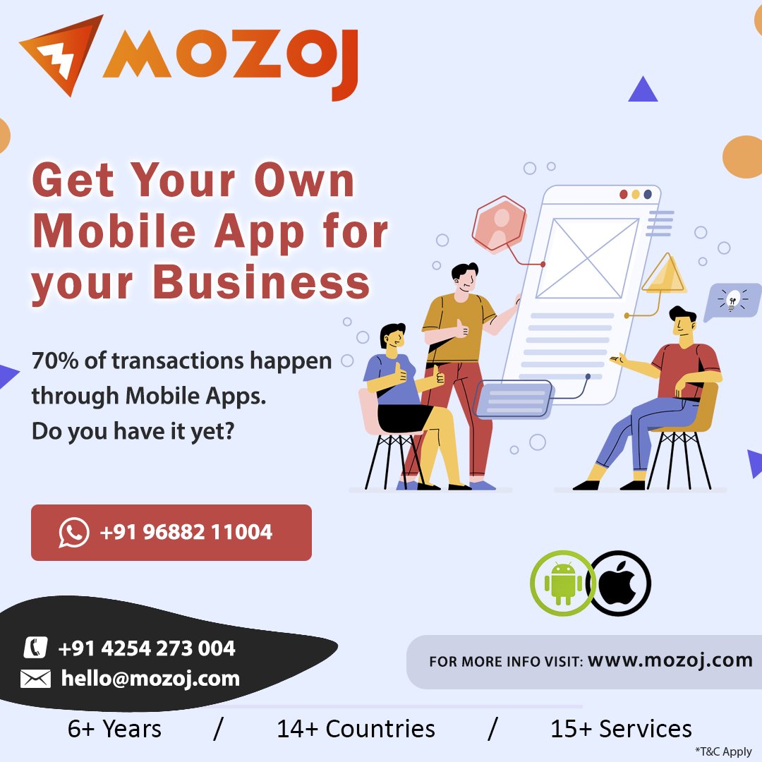 Mozoj_labs's tweet photo. Looking for a Mobile App Development Company?
Get a Free Quote from us and you can decide.
https://t.co/lFTYZdYdfu | +91 96882 11004
#mozoj #Mozoj_it #mozoj_itconsulting #mobileappdevelopment #android #ios #flutter #coimbatore #karamadai #mettupalayam #bangalore https://t.co/oLT6qMXVTY