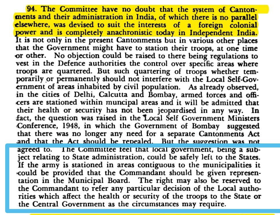 <a href="/narendramodi/">Narendra Modi</a> <a href="/rajnathsingh/">Rajnath Singh</a> <a href="/drajaykumar_ias/">Ajay Kumar</a> Station Commander may be Nominated as a Member in Municipalities of Cantonments in view of Report of Estimates Committee 1957 under Chairman Balwantray Gopalji Mehta;but without voting right vide Article 243R of Constitution of India