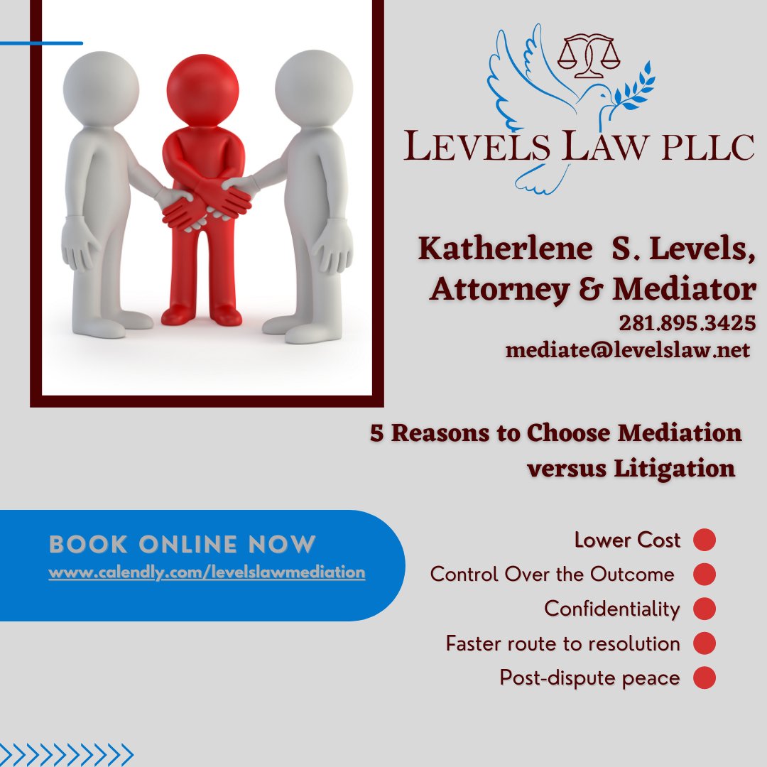 LadyLevels's tweet photo. 5  reasons to mediate: 
1️⃣ Mediation COSTS LESS than litigation.
2️⃣Parties CONTROL THE OUTCOME.
3️⃣Mediation is CONFIDENTIAL. 
4️⃣TIMEFRAME for resolution is SHORTER.
5️⃣Mediations are less stressful.
Book @ https://t.co/I0Ratq3Jgs 
#ChooseMediation #LetsSettleIt #LevelsLawMediation https://t.co/CjkW1OyByl