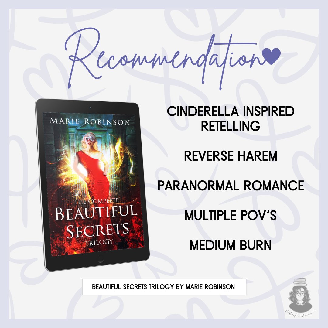 Beautiful Secrets: The Complete Trilogy by <a href="/__Brianne/">Marie Robinson has coffee</a> 

❥ House of Secrets (book 1)
books2read.com/HouseofSecrets
❥ Deck of Shadows (book 2)
❥ Throne of Embers (book 3)

This series is available in #KindleUnlimited

#BookRecommendation #fairytaleretelling #boolover #marierobinson