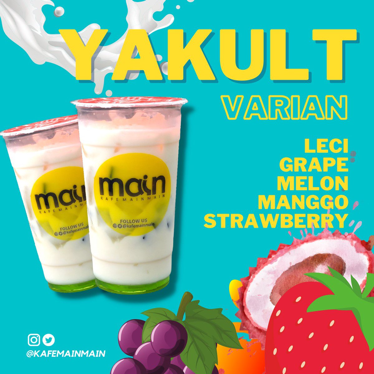 KAFEmainmain's tweet photo. Varian Yakult dan Cheese Tea terfavorit #temanmain di #kafemainmain https://t.co/bn9r6zVviM