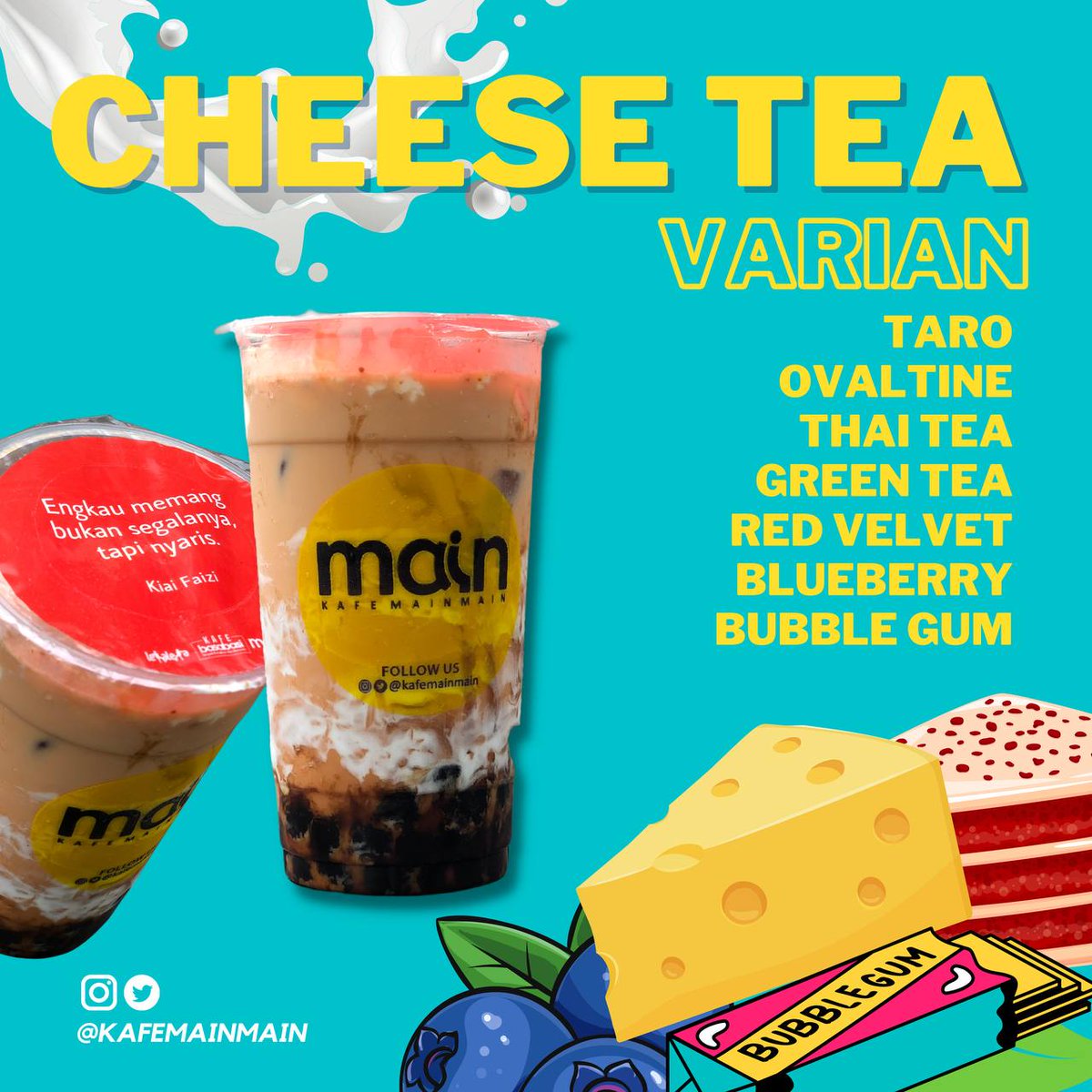 KAFEmainmain's tweet photo. Varian Yakult dan Cheese Tea terfavorit #temanmain di #kafemainmain https://t.co/bn9r6zVviM