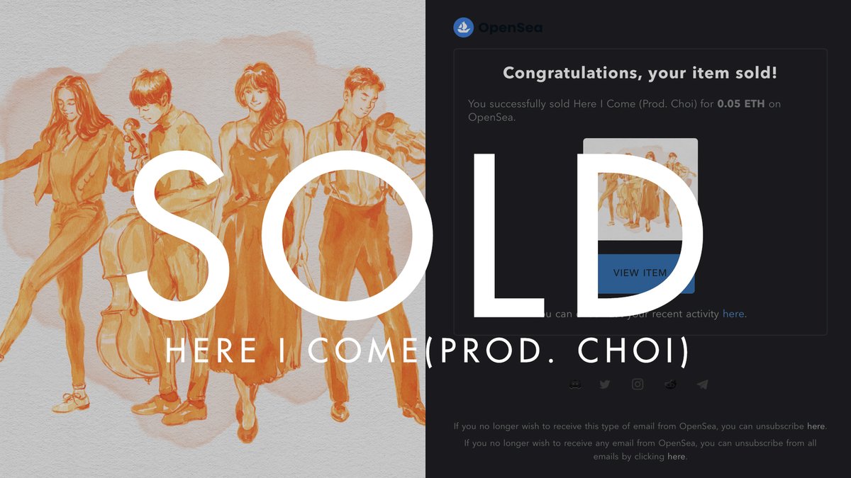 uniquetwt's tweet photo. Huge thanks to @woojaeoh_artist , @ArtistJoyJo for picking up my lastest works. Always an honor to be collected by fellow artists..!
Now one left! ✨"Here I Come (Prod. Choi)" 🎶
https://t.co/fkIoDkPZ8X
#NFTs #NFTCollection #NFTCommmunity #art #12ent #uniquelab https://t.co/xO1GCWkKDz
