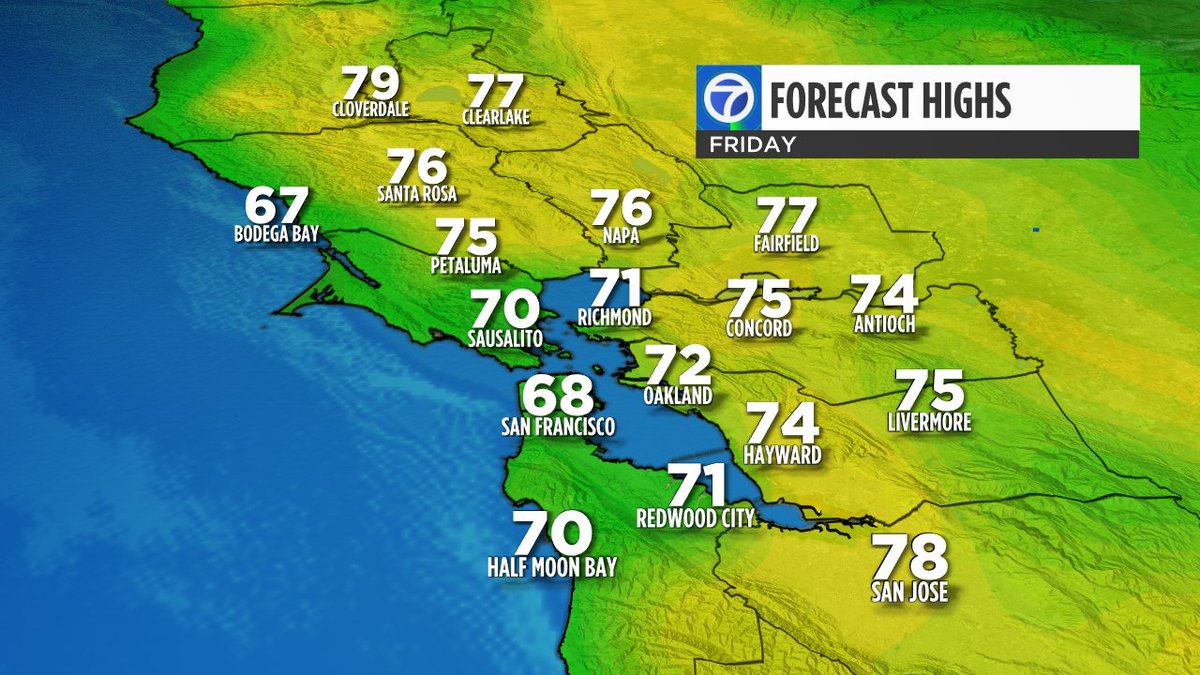 Unbelievably warm for winter this week!  Temps rising well above average tomorrow.  Records possible WED-FRI.  #SanFrancisco #BayArea #BayAreaWx #forecast