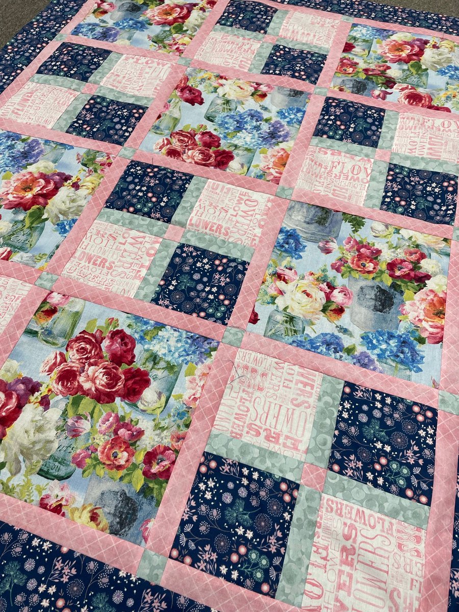 Excited to share this pretty pattern in my #etsy shop: Sweet and Simple PDF Quilt Pattern for fast and easy quilt, beginner friendly, great for large prints - big block quilt pattern etsy.me/3owki6p #quilting #multisize #babyquiltpattern #lapquiltpattern