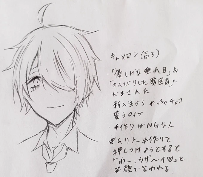 バレンタインイラストに使うか分からないメモ。 