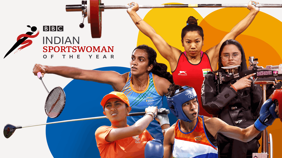 BBCIndia's tweet photo. The wait is over! 
Here are the 5 nominees of the #BBCISWOTY award:
@aditigolf
@LovlinaBorgohai
@mirabai_chanu
@AvaniLekhara
@Pvsindhu1 

Vote for your favourite BBC Indian sportswoman here: https://t.co/gVLnBIXg1G
#ChangeTheGame 

(Voting closes 28 Feb, 11.30PM. Terms online) https://t.co/0UFNzjoXe4