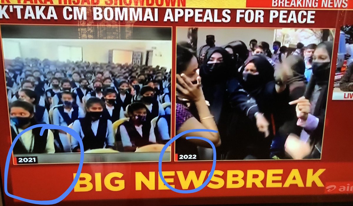 shilpa_cn's tweet photo. NO headgear, scarf or hijab until last year! What changed now ?
#KarnatakaHijabRow https://t.co/WdJ1LPOXlQ