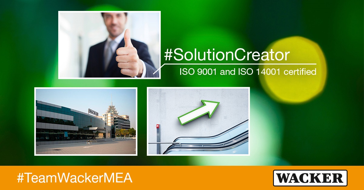 wackerchemie's tweet image. #WackerMEA proudly announces our local office in Dubai now has  ISO 9001 and ISO 14001 certification. ISO 9001 improves  quality management and ISO 14001 provides an effective environmental management system. #SolutionCreators with the future in mind. wch.ag/36FfJ