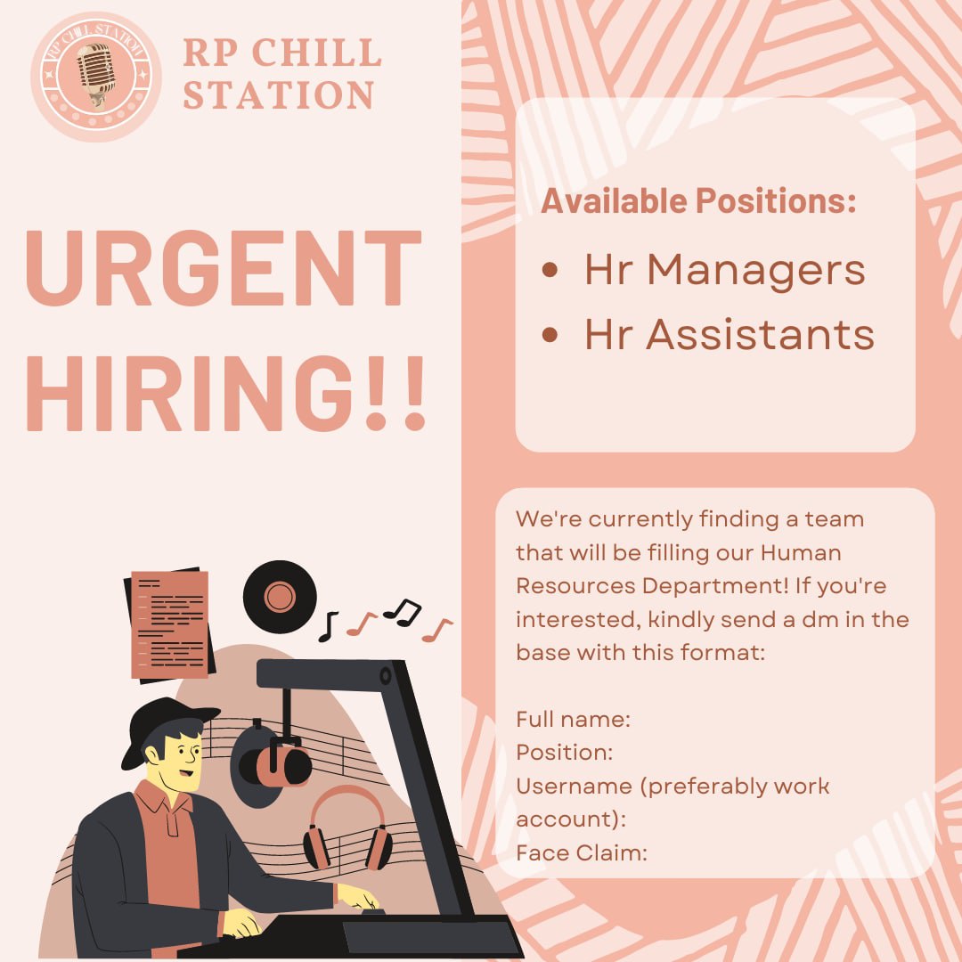 Rp CHILL STATION. HIRING! tweet media