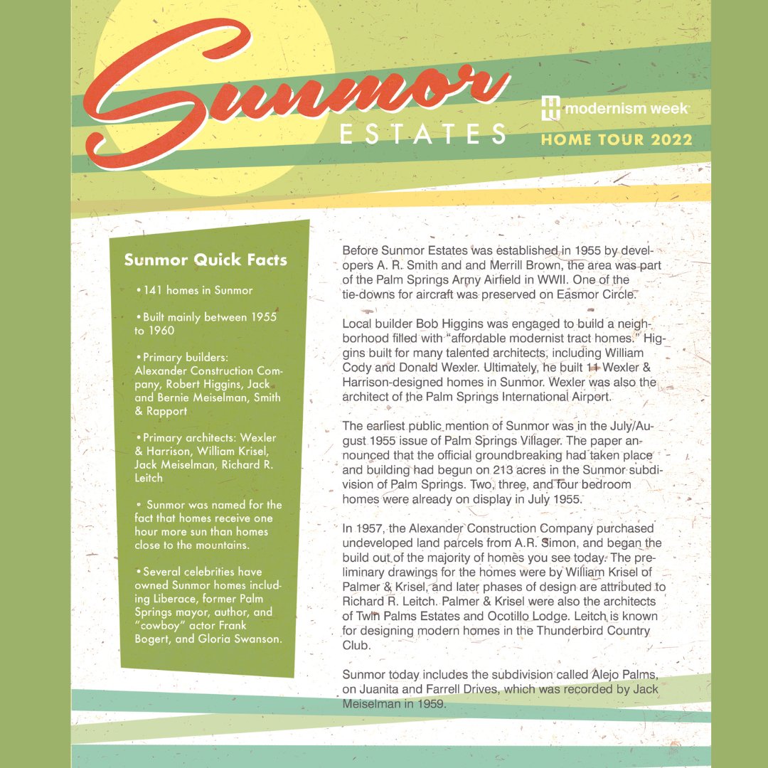 PlaimorParadise's tweet photo. Some quick facts about #Sunmorestates.
#Modernismweek
 #PalmSprings 
#modernism
#modernismweek
#midcentury
#midcenturydesign
#midcenturyhome
#midcenturystyle
#midcenturymodern
#midcenturyliving
#modern
#modernhome
#modernarchitecture
#midcenturymodernpalmsprings https://t.co/iARYTMKWyB