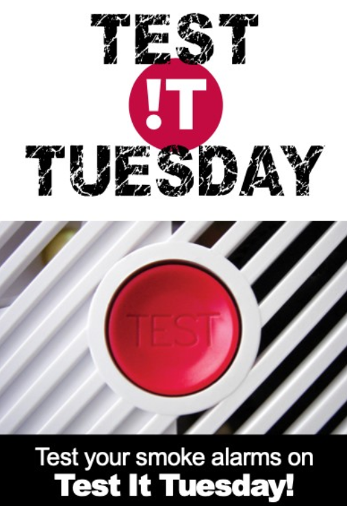 MayoFireService's tweet photo. Is it Tuesday already? You know what that means? Time to test those smoke alarms. It only takes a minute and it could save your life. If visiting a vulnerable person this week, take time to check their smoke alarms also. #MayoFireService #Mayo #StaySafe #TestItTuesday #FireSafety https://t.co/8XRoqM7QMQ