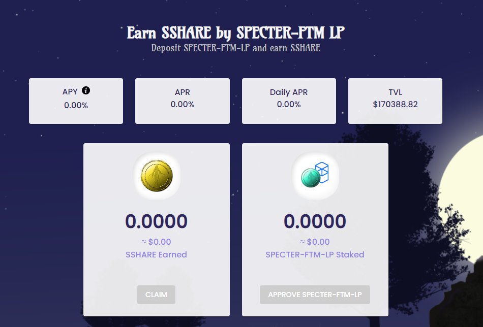 specter_finance's tweet photo. Guys if you are into SPECTER-FTM LP farm you might as well remove it at this point, the farm is producing 0% APR (by design). We are trying to lower liquidity temporarily to increase price impact and get to peg easier. The farming will resume short after we reach peg. https://t.co/ptqc7rtz0R