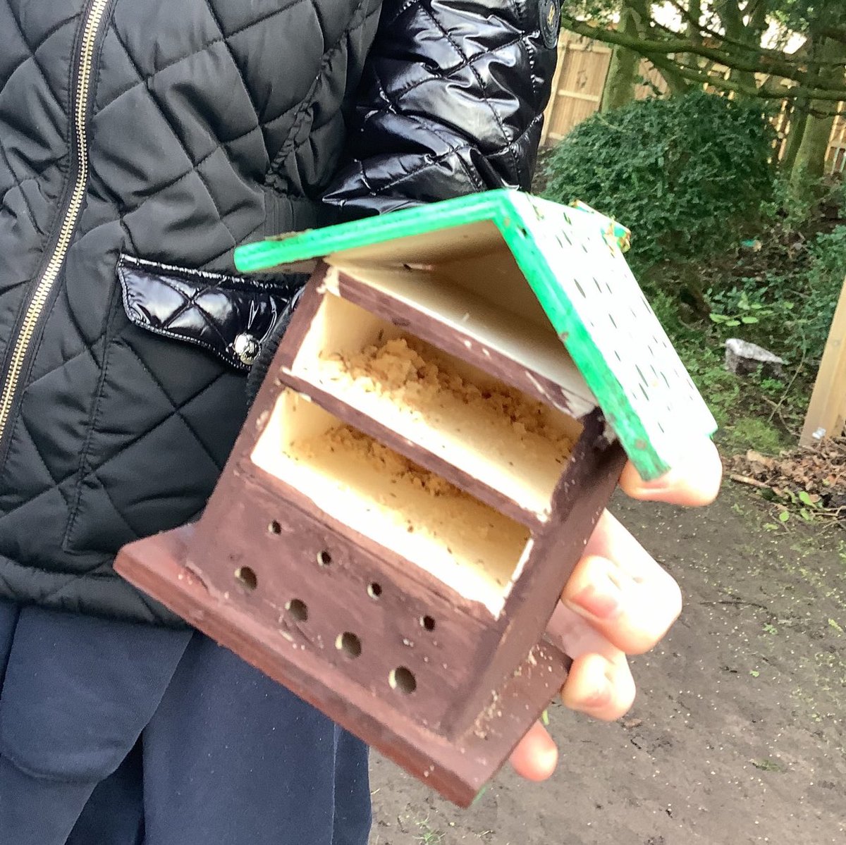 ALS_KS4's tweet photo. Yesterday, Samoa class went outdoors to check on our bug hotels. We noticed some bugs had created their own habitats inside our hotel, and even saw spider webs attached! #newvisitors @AbbotsLeaSchool https://t.co/q4bKJuyX6b