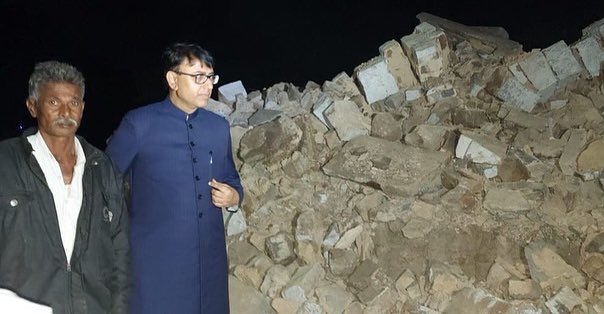SaquibKhanMBT's tweet photo. A 400+ year old Qutub shahi Masjid in shamirpet on the outskirts of Hyderabad has been razed to the ground,Req @KTRTRS @TelanganaDGP @cpcybd for the strict action against the culprits. https://t.co/9sX6xUGc3J