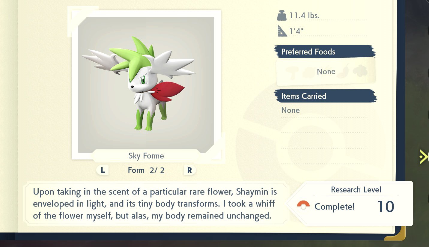 Pokemon Legends Arceus Shaymin Sky