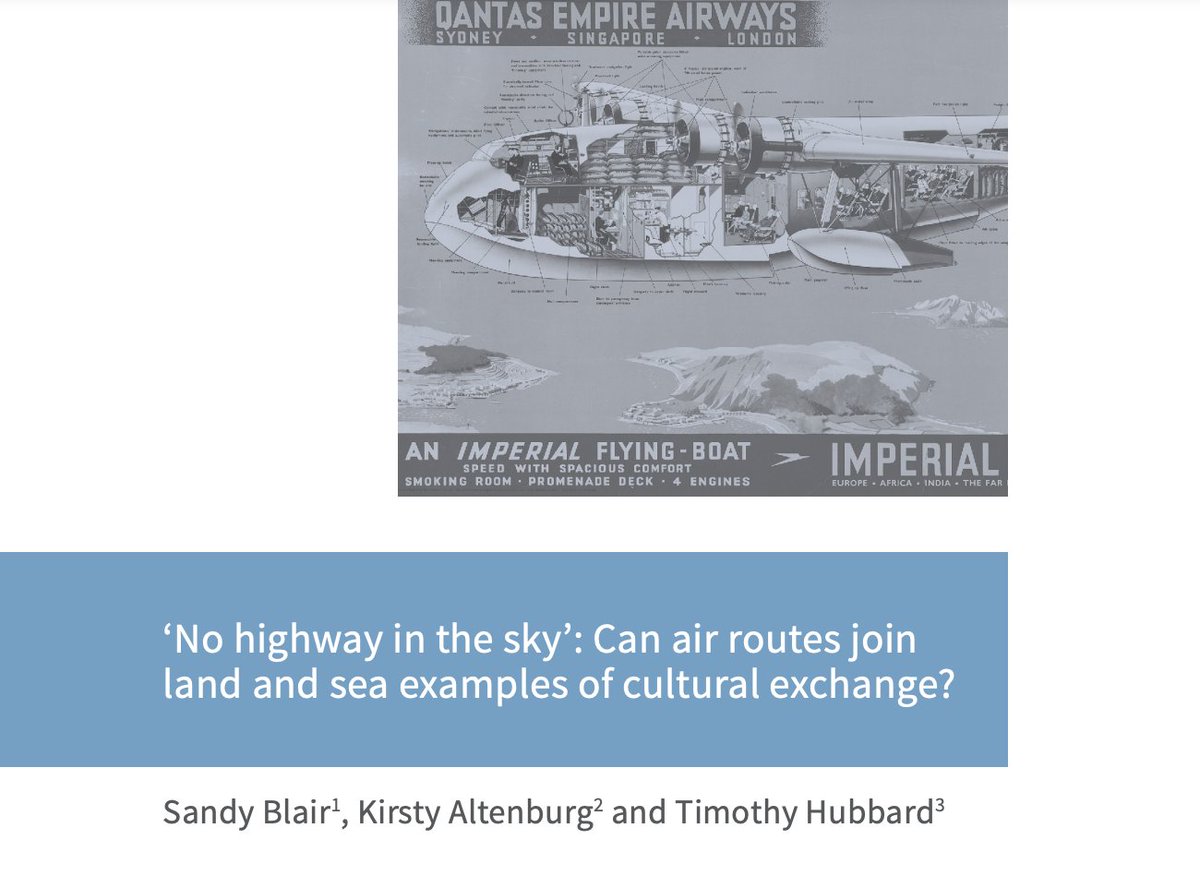 <a href="/air_heritage/">Heritage of the Air</a> <a href="/ashley_phd/">Ashley Harrison</a> @AustICOMOS @shanebreynard Sandy Blair, Tim Hubbard and Kirsty Altenburg ask can air routes be approached as cultural routes or cultural 'landscapes'?