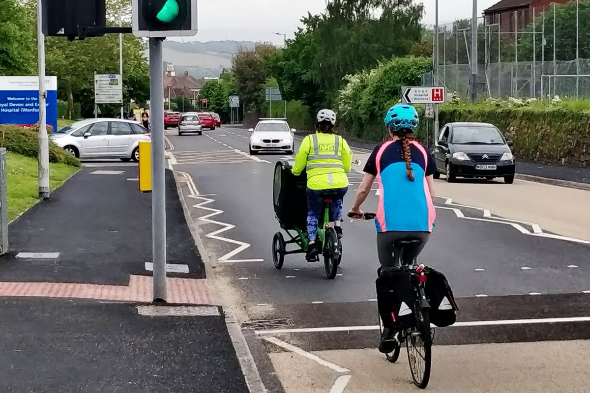 ExeterCycling's tweet photo. If transport planners look to commuting data or Strava they deduce trips = in/out centre. We π‘ routes needed for everyday journey. For many π©βπ§ these are multi-stop orbital routes like the #NursesWay.
https://t.co/EkGv8AOx80 https://t.co/J7IiWjyEPH