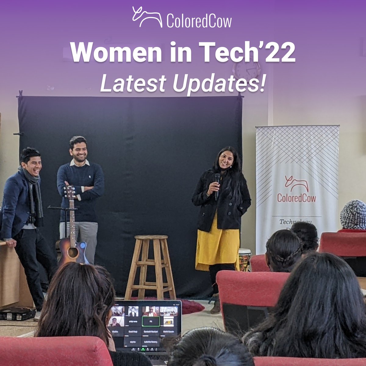 ColoredCowHQ's tweet photo. We're stoked to announce that we have kickstarted #WomeninTech '22 with full fervour! This exclusive program for the #women #students of #THDCIHET will help them to gain #jobready skills for the #tech world. Can't wait to meet all the students in person again! https://t.co/zQ3sl7hNoB