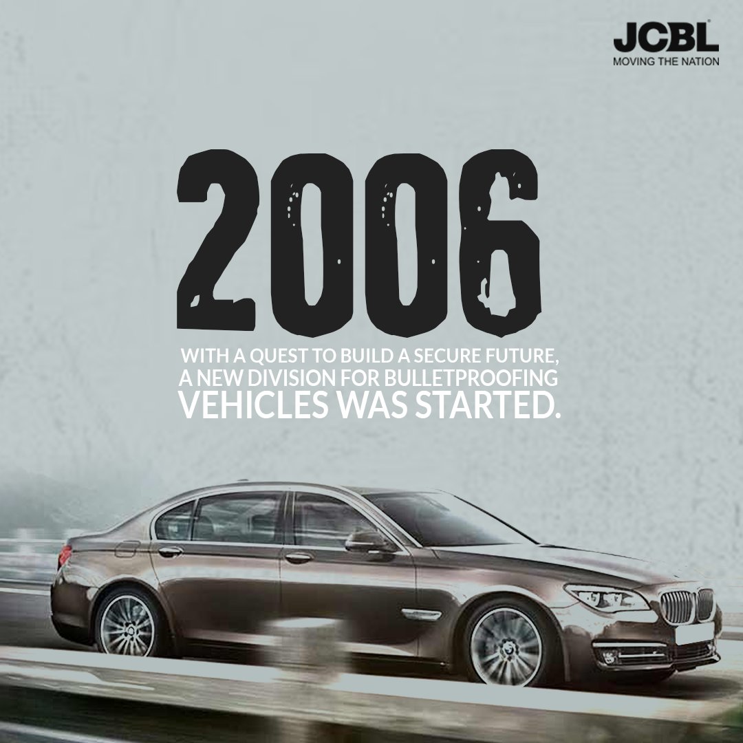 JcblLimited's tweet photo. It was in the year 2006,a separate division was set up under #JCBL to secure journey on wheels.
Today,we have grown to become the most preferred choice for #armouringvehicles, converting vehicles of all leading brands into an #armoured fortress on wheels.
#JCBLHistory #ThisIsJCBL https://t.co/KnntQl9nHN