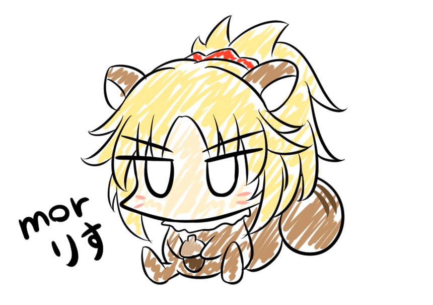 mordred (fate) ,mordred (fate/apocrypha) 1girl animal ears solo blonde hair tail chibi ponytail  illustration images
